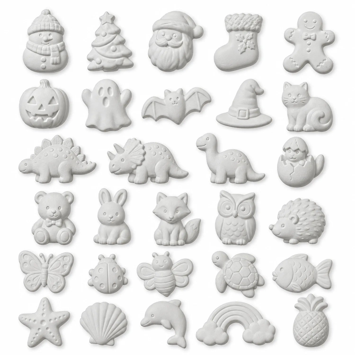 Plaster 3D Shapes Set (30 pcs, 6 themes) - image 01