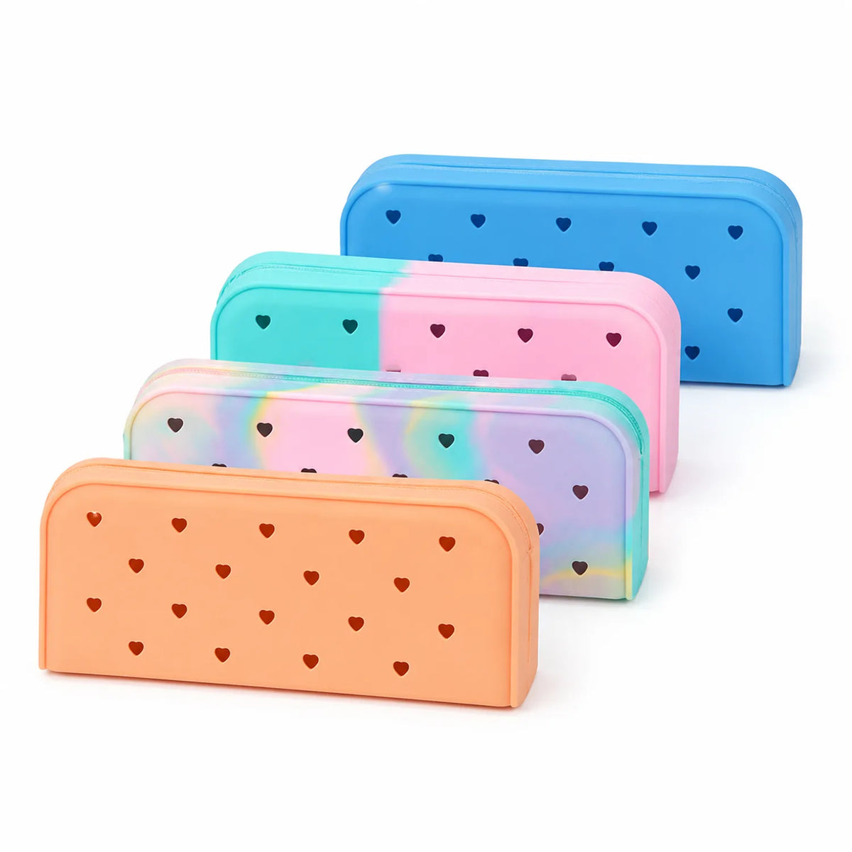 Heart Hollow Silicone Pencil Cases (4 pcs) - image 01