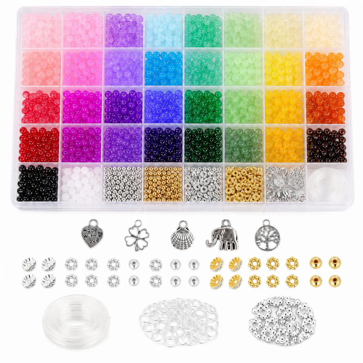 Glass Bead Bracelet Kit - Contents