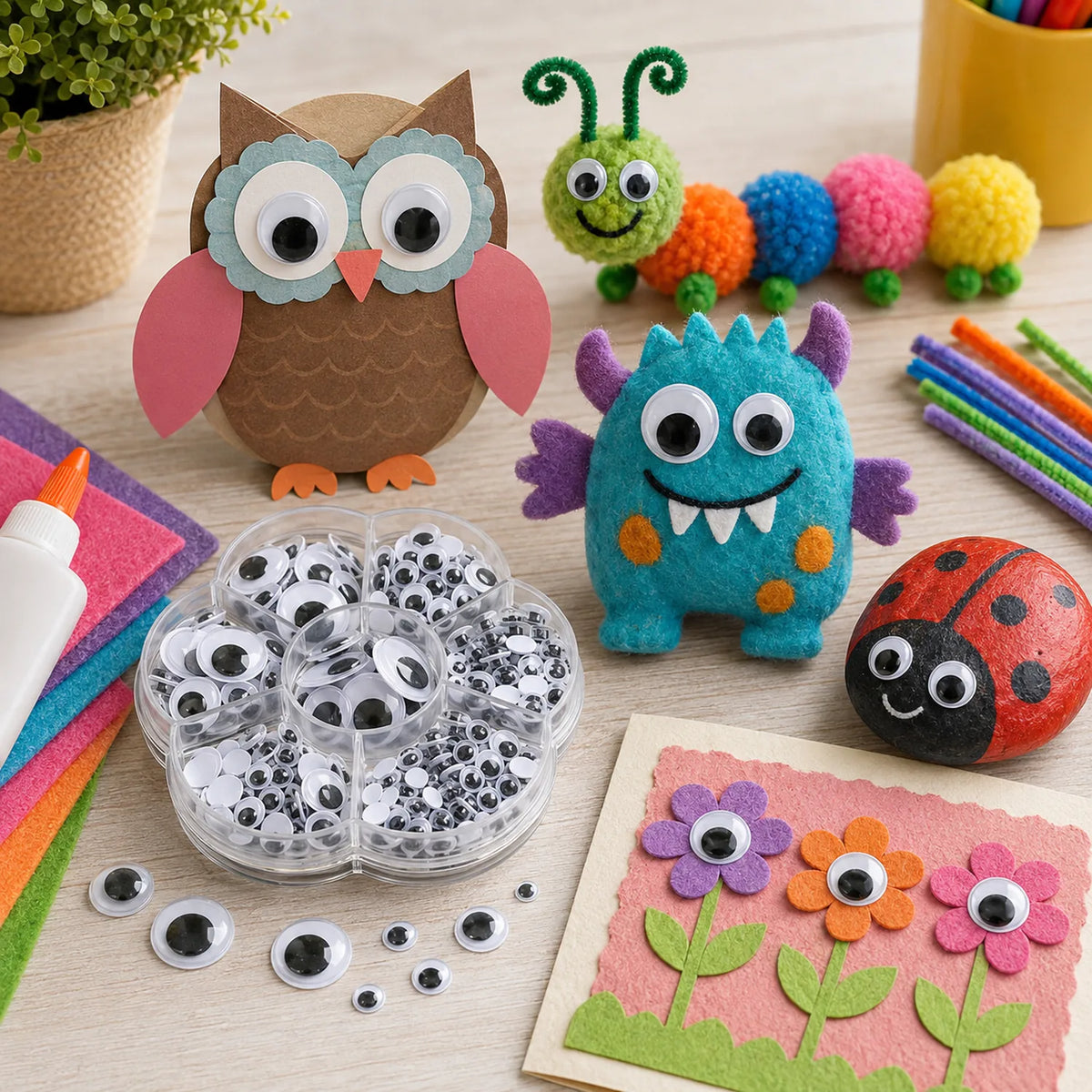 Googly Eyes Flower Storage Box - image ACC