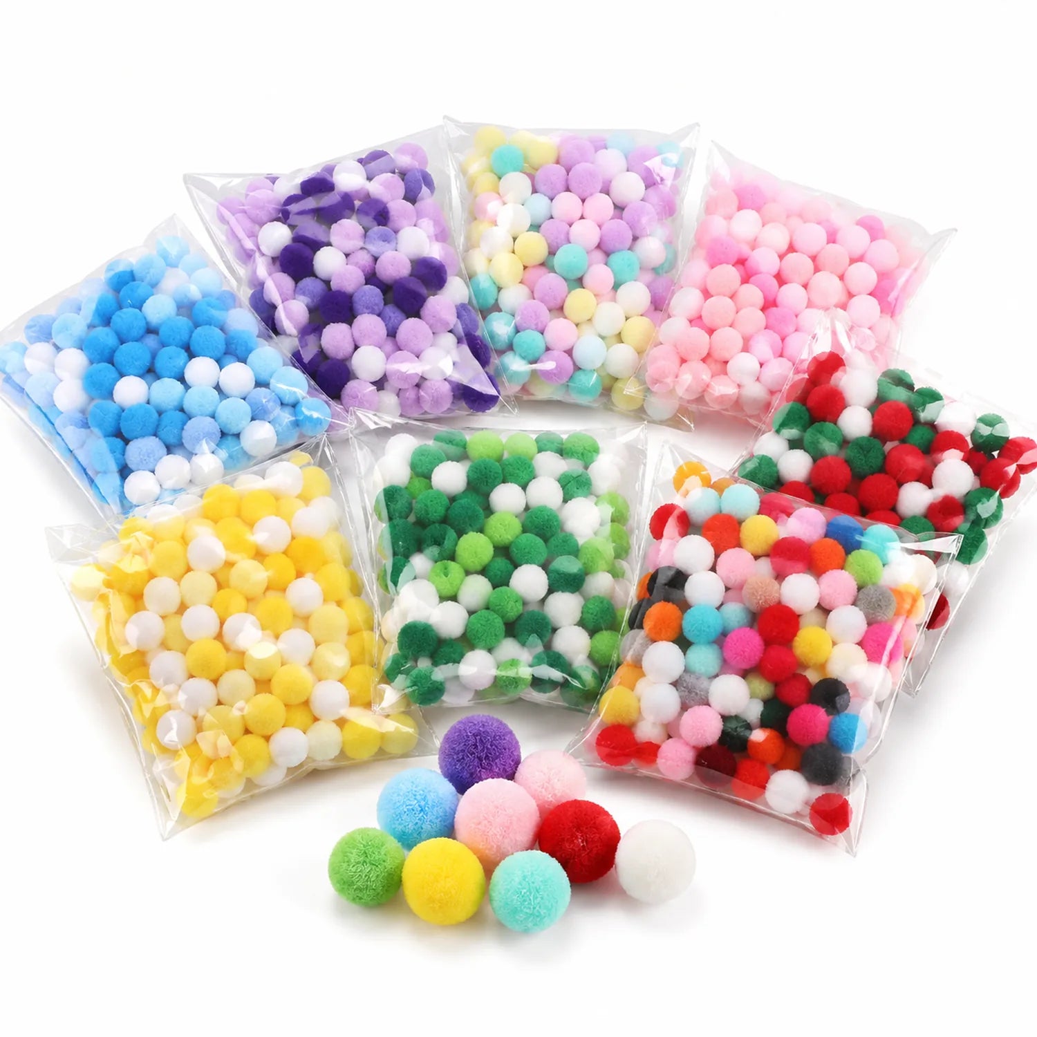Rainbow Craft Pom Poms - image ACC