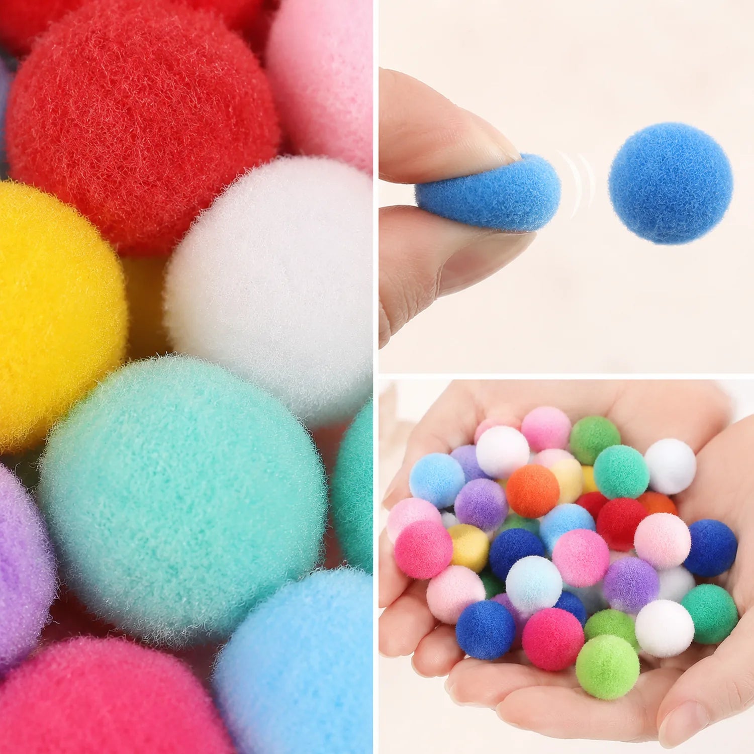 Rainbow Craft Pom Poms - image ACC