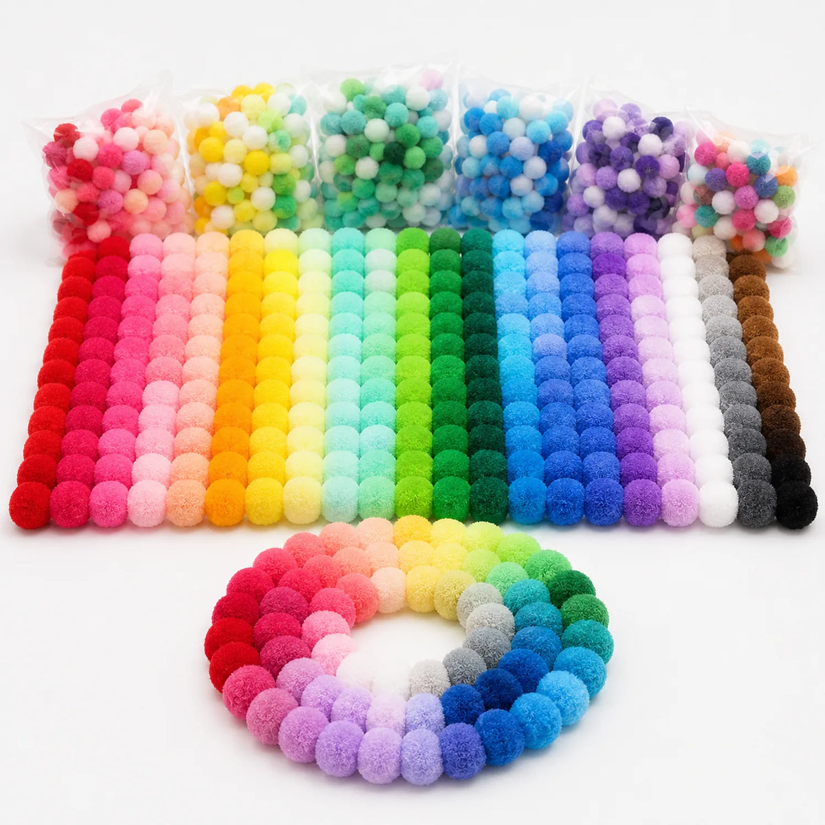 Rainbow Craft Pom Poms - image ACC