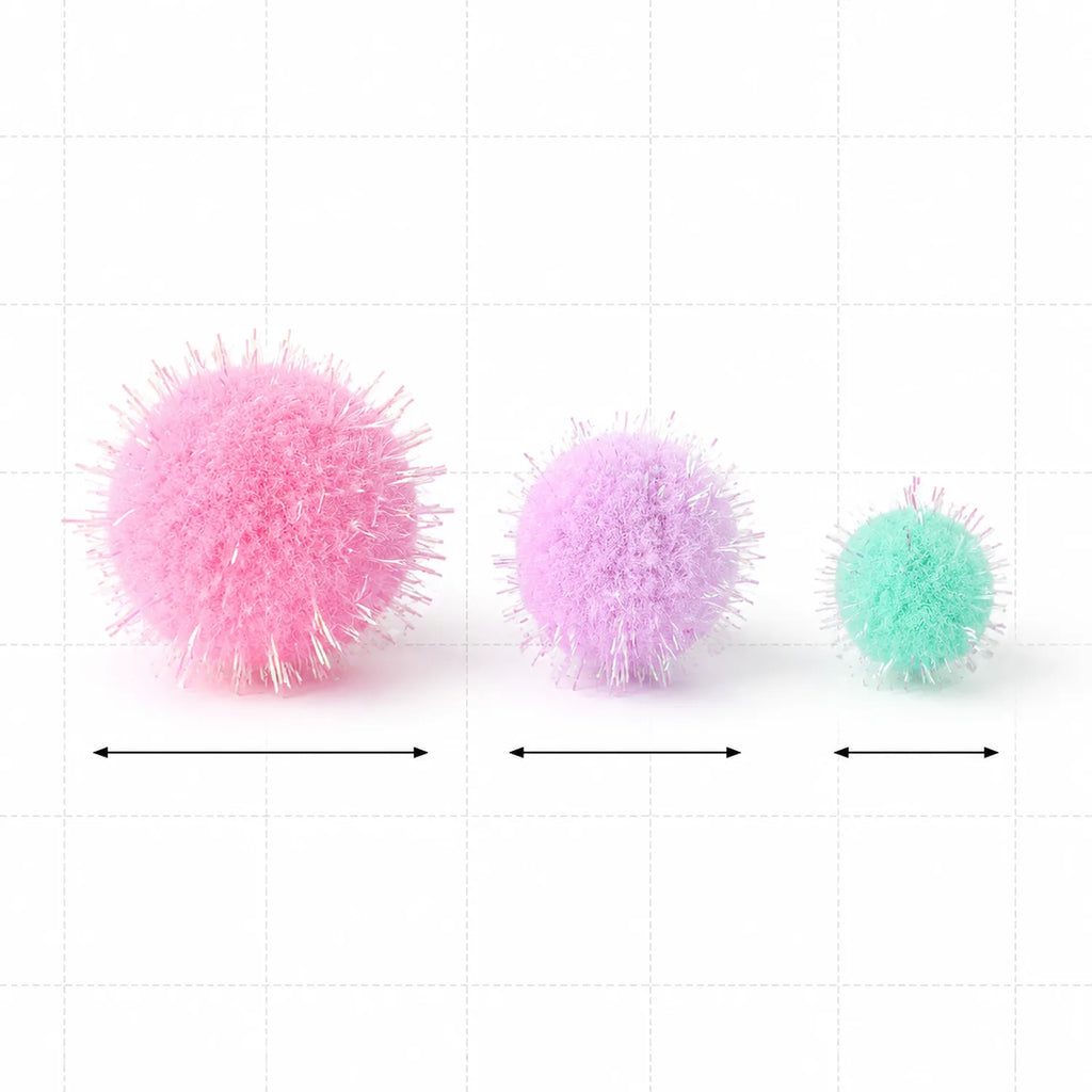 Pastel Glitter Pom Poms - image ACC