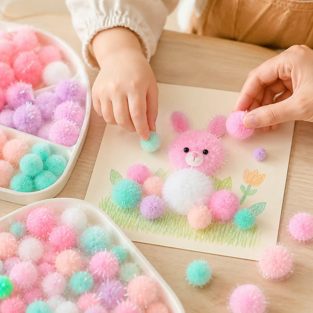 Pastel Glitter Pom Poms - image ACC