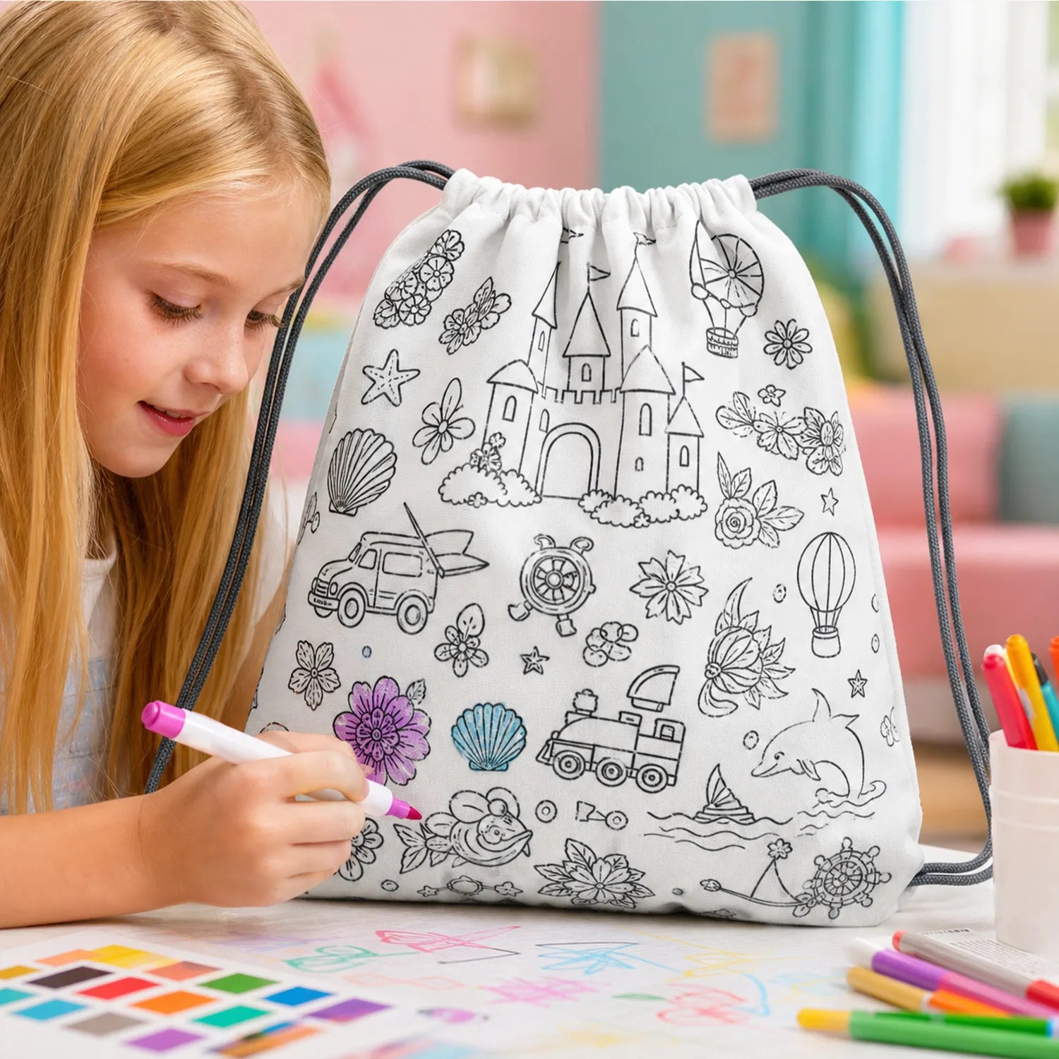 Coloring Line-Art Backpack - image 05