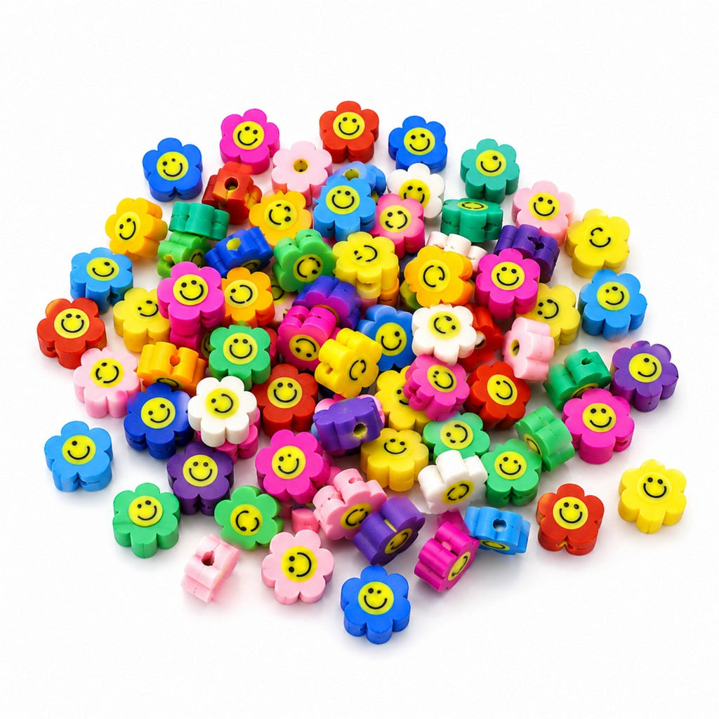 Smiley Flower Beads - Premium DIY Craft Beads for Wholesale