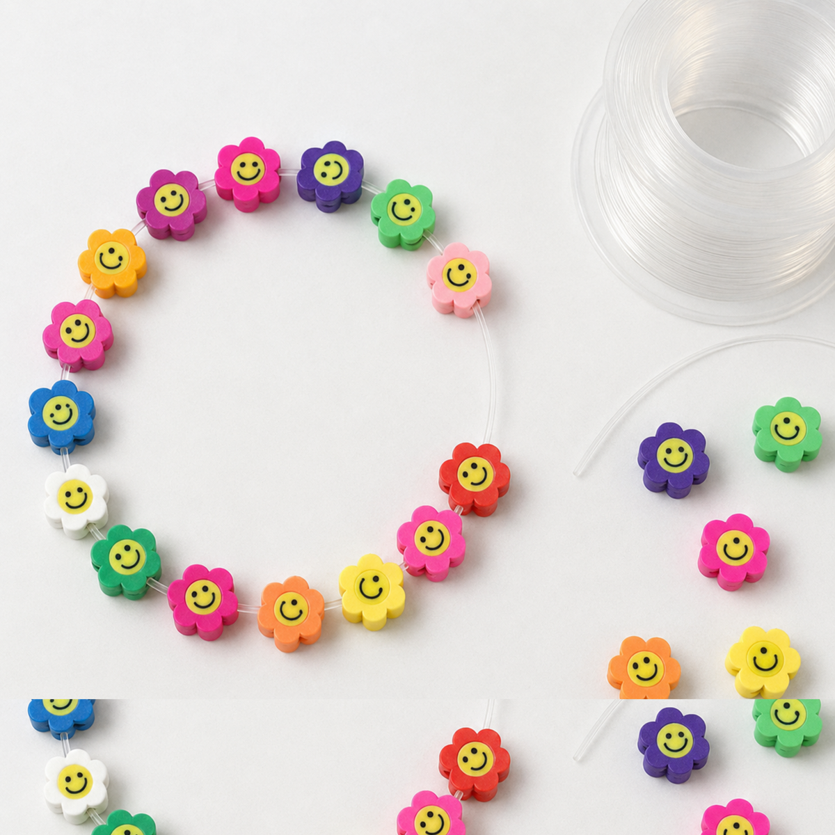 Smiley Flower Beads - Premium DIY Craft Beads for Wholesale