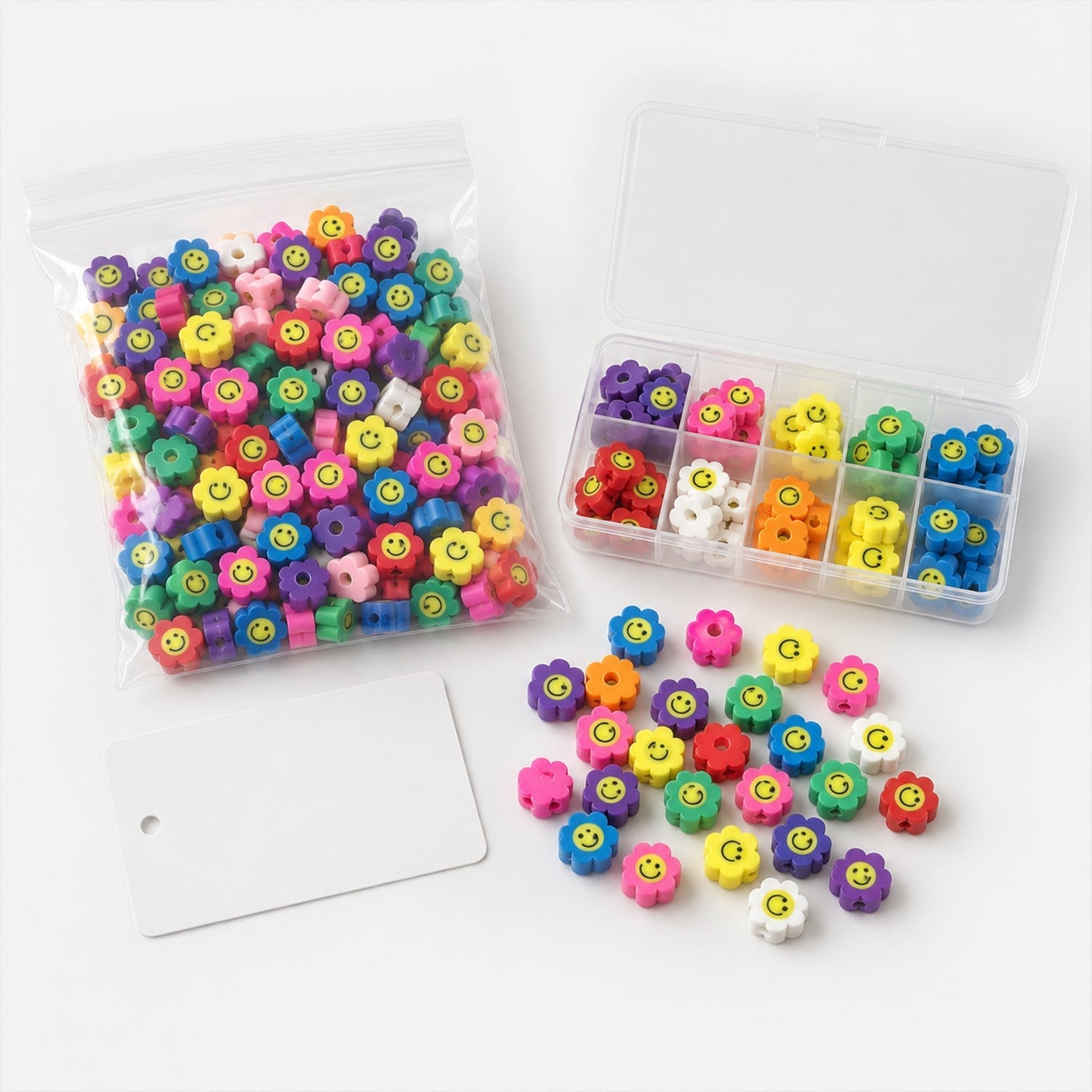 Smiley Flower Beads - Premium DIY Craft Beads for Wholesale