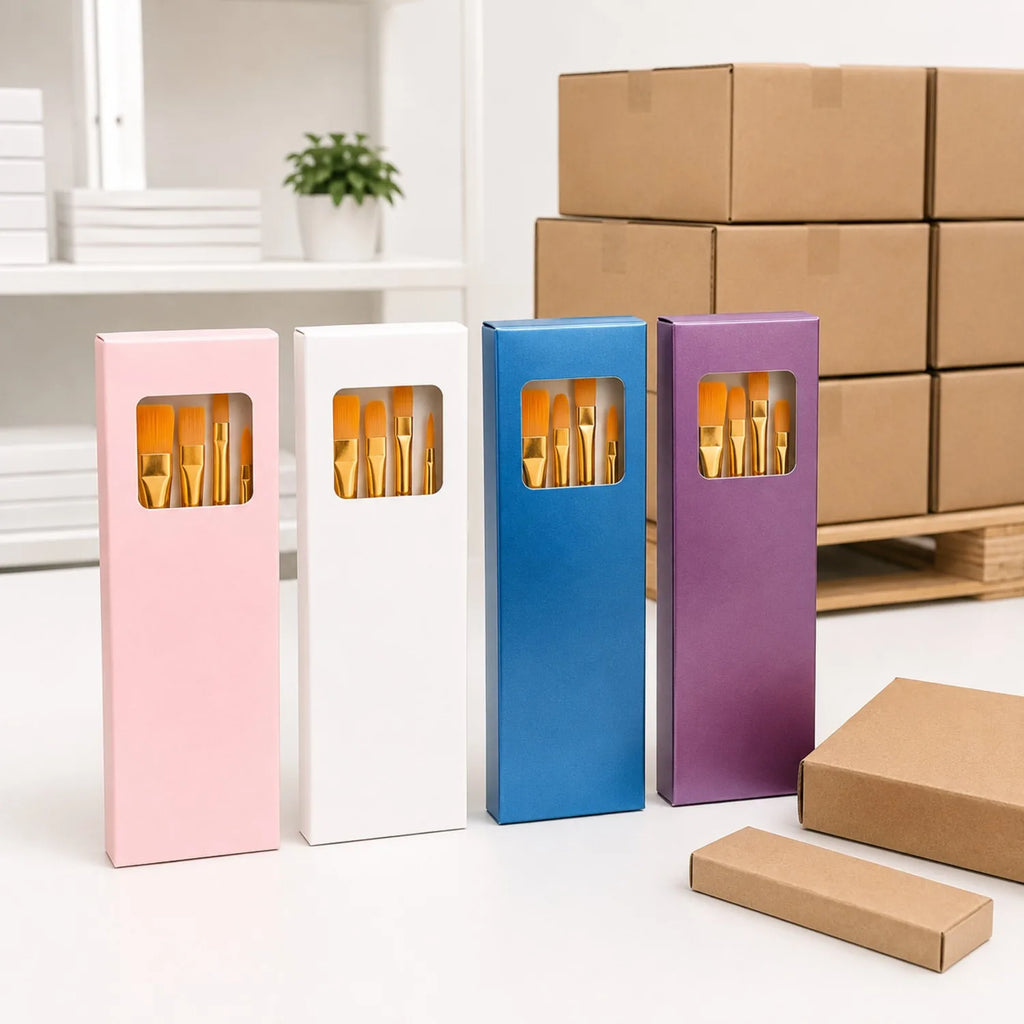 Four-Color Artist Paint Brush Set - four-color retail packaging boxes for OEM and wholesale
