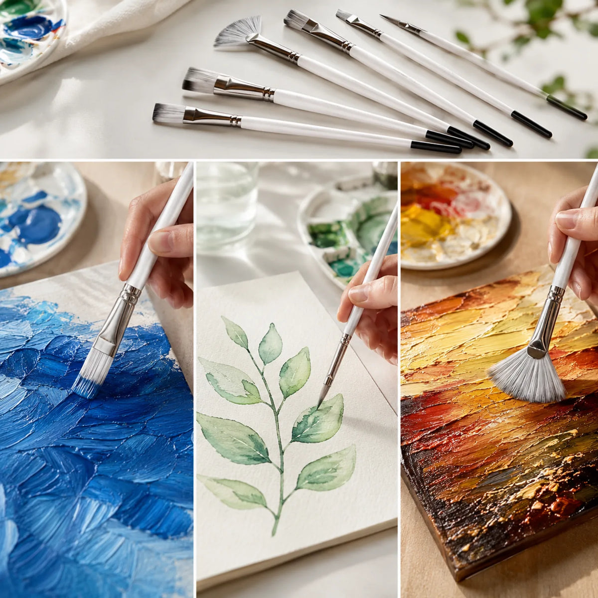 6-Piece Artist Paint Brush Set - image ECM