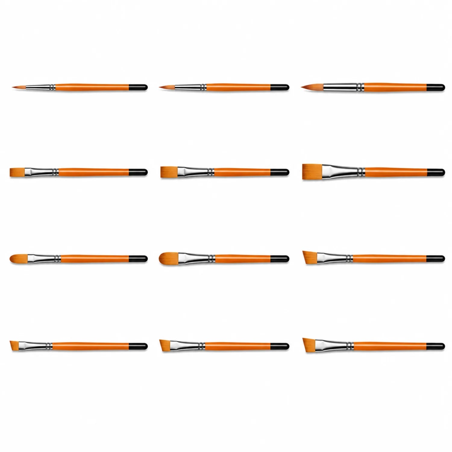 12-Piece Orange Artist Brush Set - image ECM