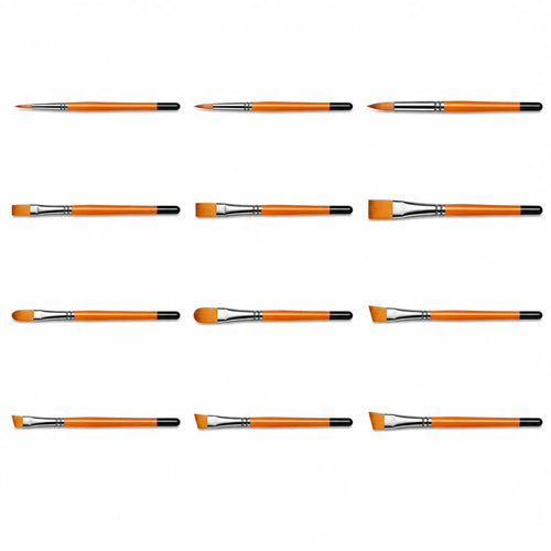 12-Piece Orange Artist Brush Set - image ECM