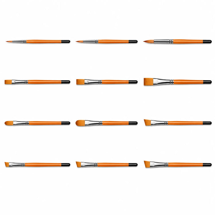 12-Piece Orange Artist Brush Set - image ECM