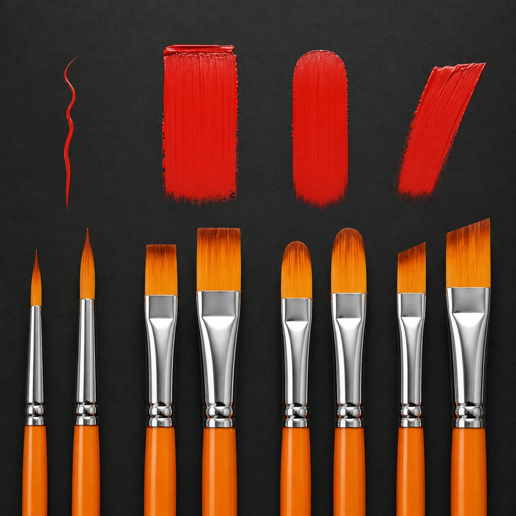 12-Piece Orange Artist Brush Set - image ECM
