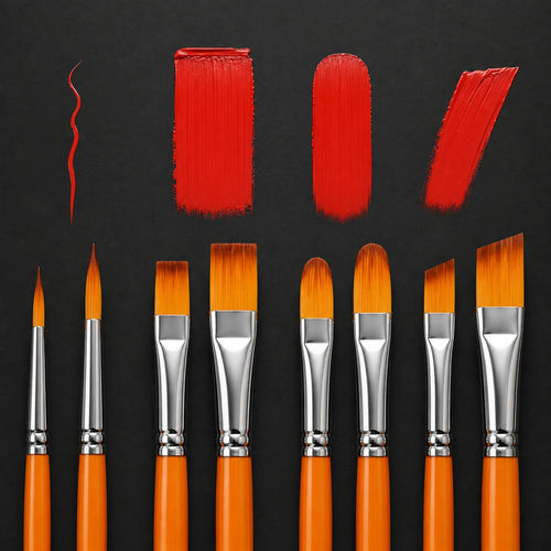 12-Piece Orange Artist Brush Set - image ECM