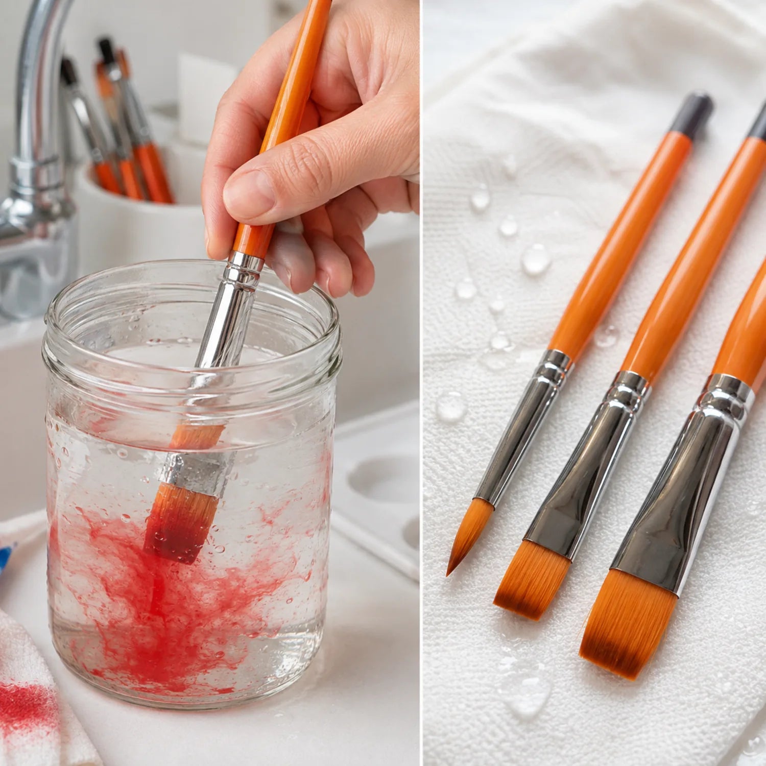 12-Piece Orange Artist Brush Set - image ECM