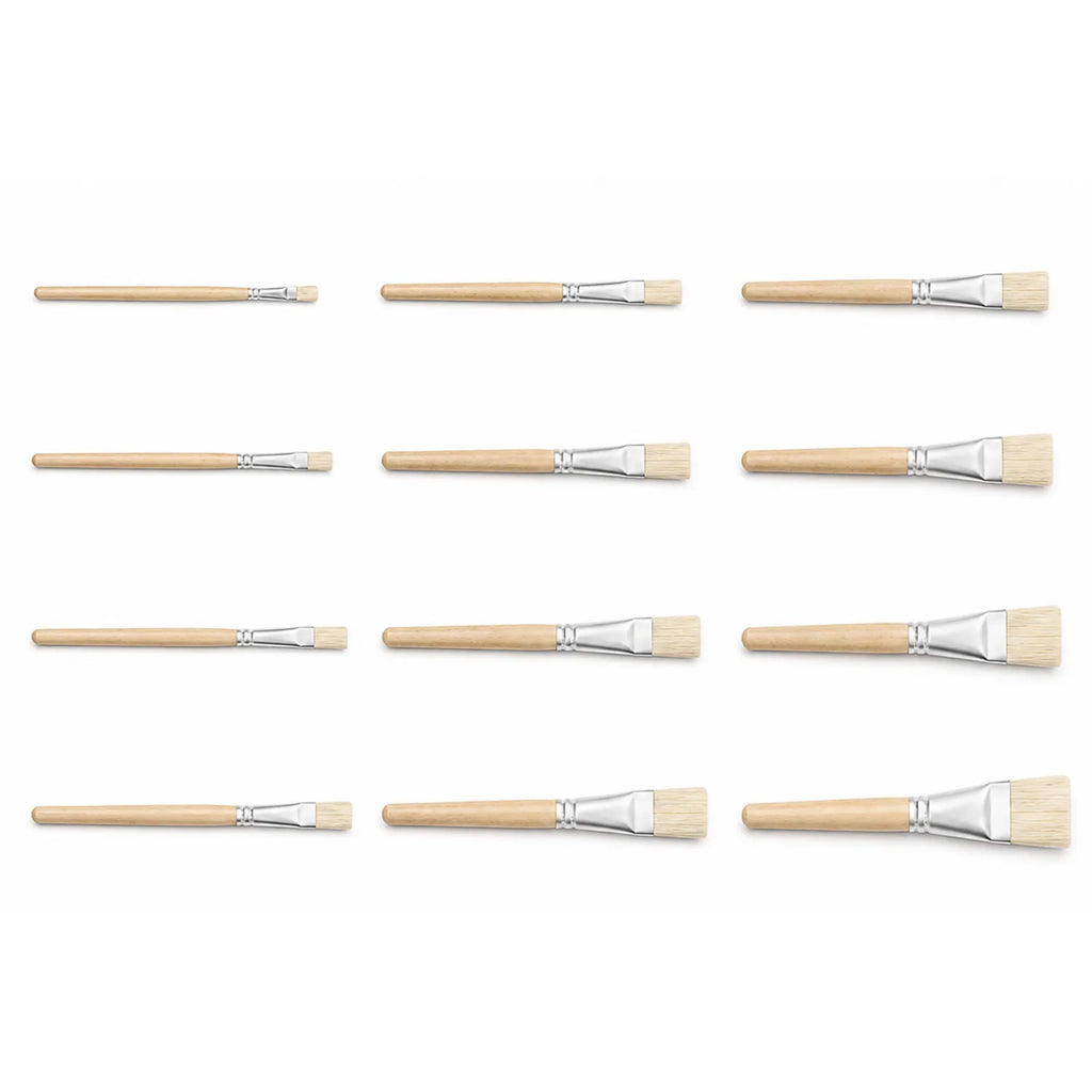 12-Piece Natural Wood Bristle Brush Set - image ECM