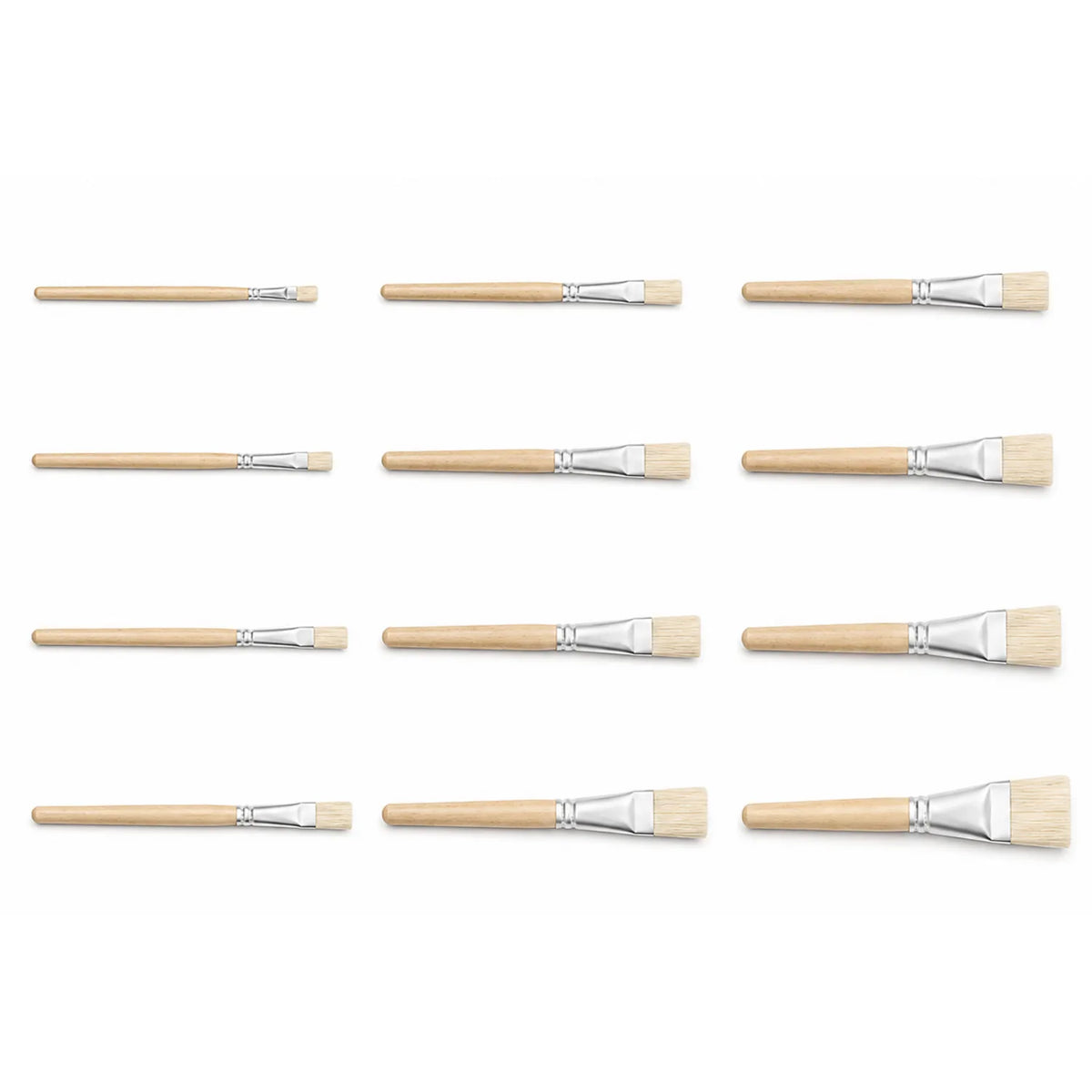 12-Piece Natural Wood Bristle Brush Set - image ECM