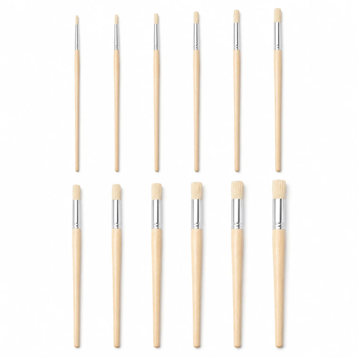 12-Piece Natural Wood Bristle Brush Set - image ECM