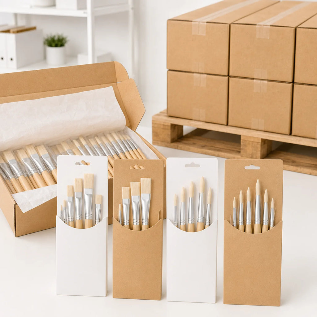 12-Piece Natural Wood Bristle Brush Set - image ECM