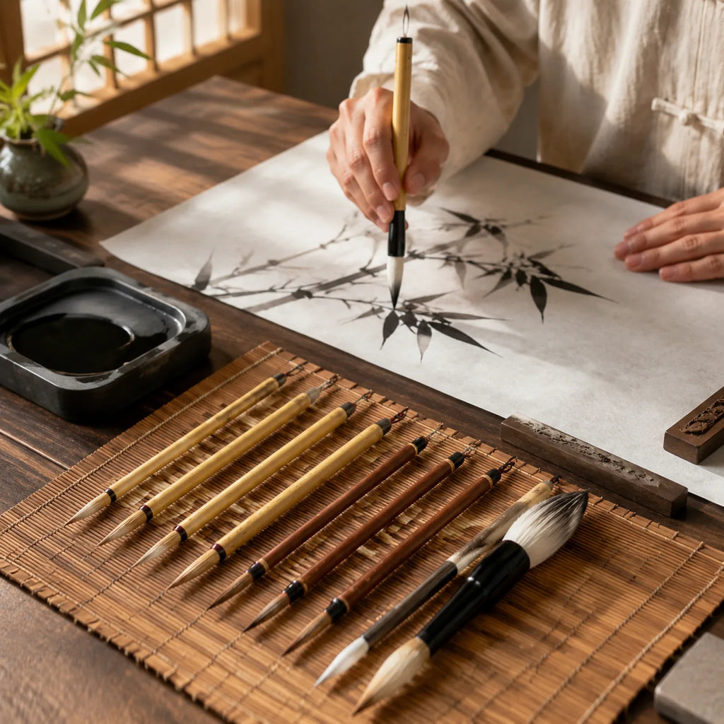 9-Piece Chinese Calligraphy Brush Set - image BRUSH