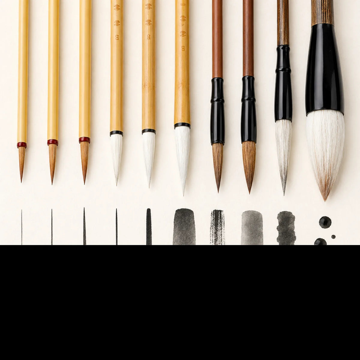 9-Piece Chinese Calligraphy Brush Set - image BRUSH