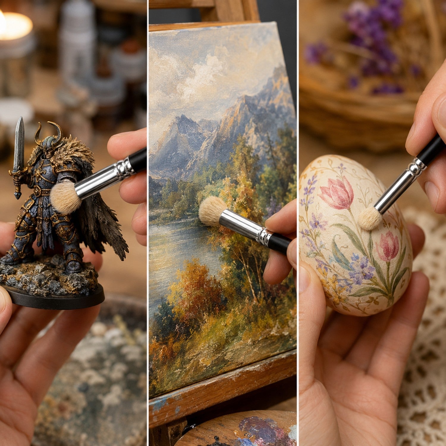 Wool Dry Brush Set - Premium Dry Brushing Paint Brushes for Wholesale