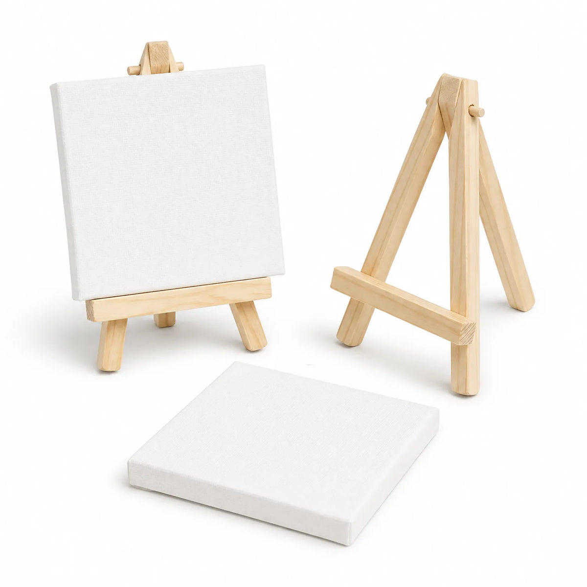 Mini Wooden Easel Canvas Set - image EASEL