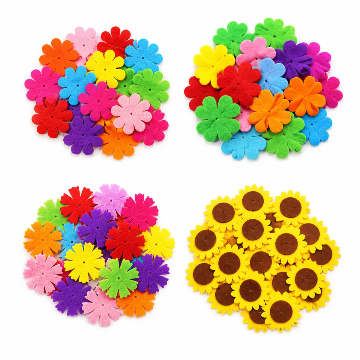Colorful Felt Flower Assortment - image FABRIC