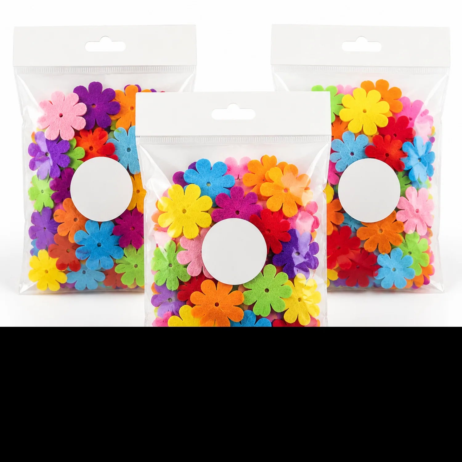Colorful Felt Flower Assortment - image FABRIC