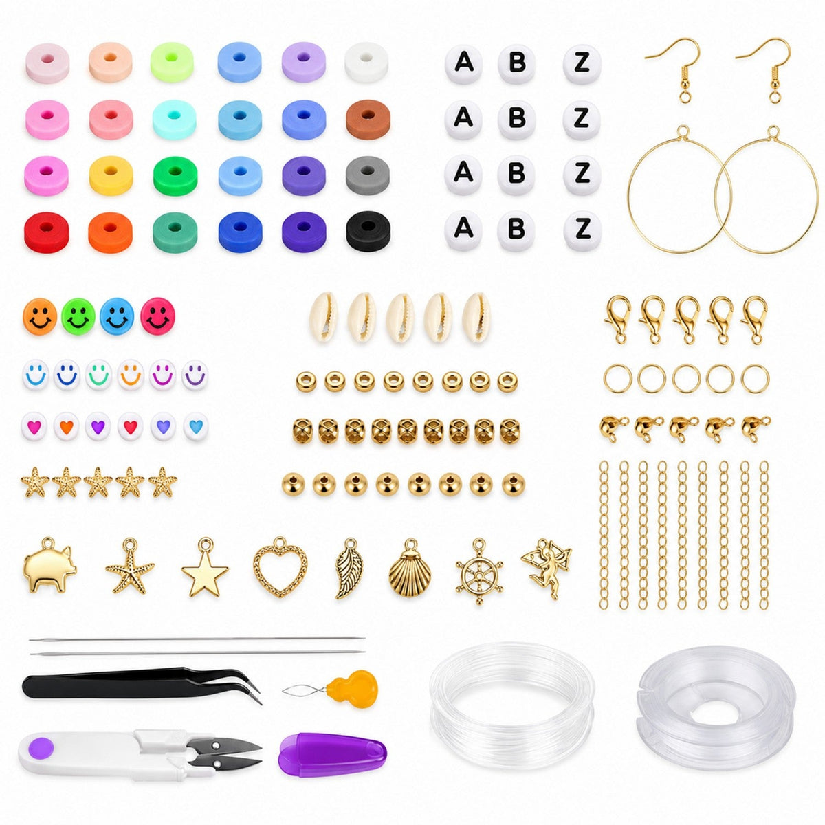 Flat Clay Bead Making Kit - Premium DIY Jewelry Craft Supply for Wholesale