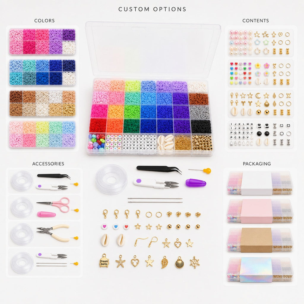 Flat Clay Bead Making Kit - Premium DIY Jewelry Craft Supply for Wholesale