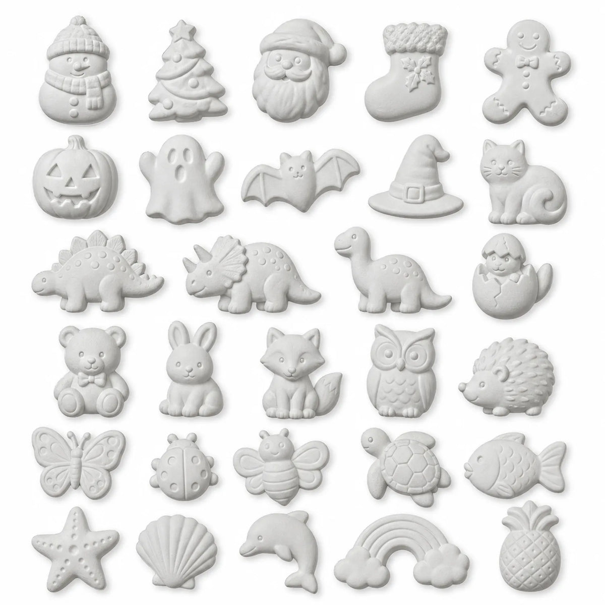 Plaster 3D Shapes Set (30 pcs, 6 themes) - image 01