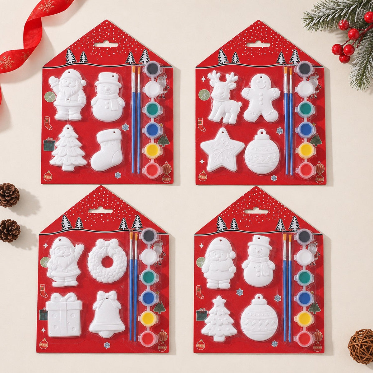 Christmas Plaster Painting Kit - Premium DIY Ornament Craft Set for Wholesale