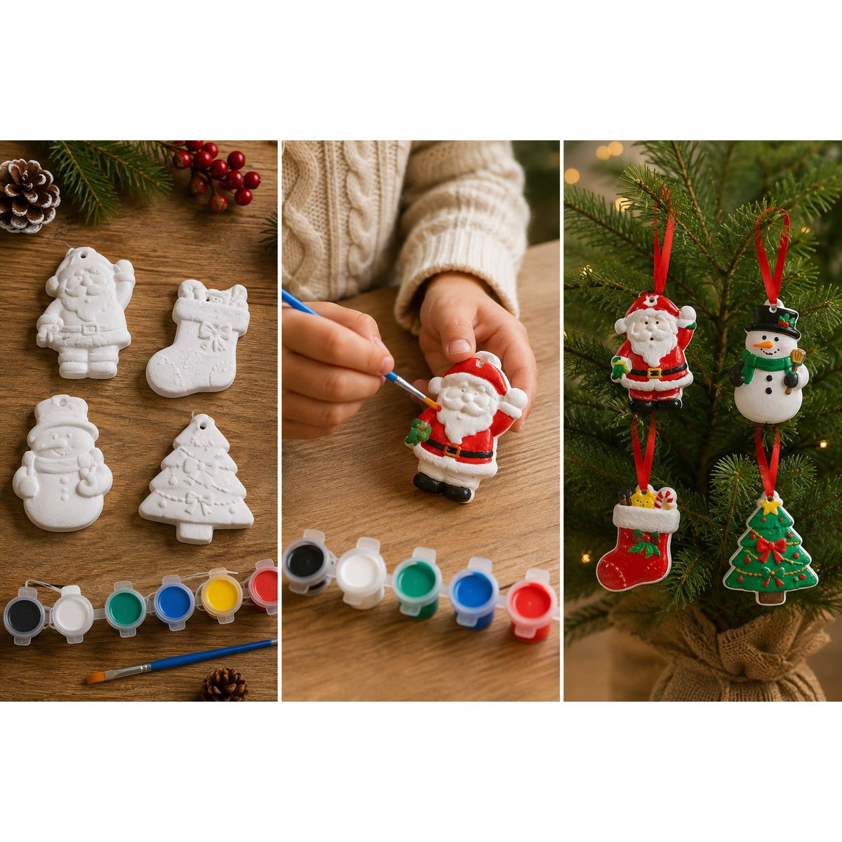 Christmas Plaster Painting Kit - Premium DIY Ornament Craft Set for Wholesale