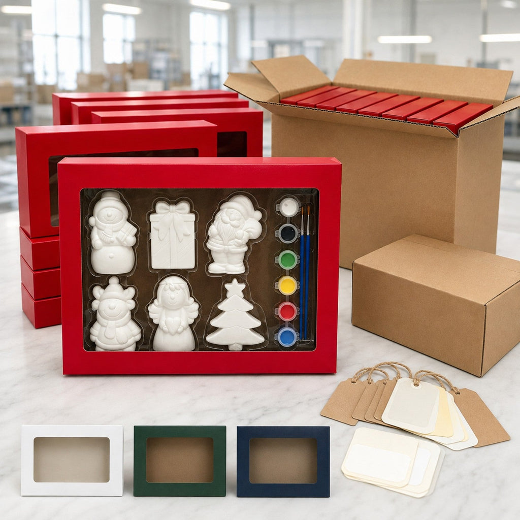 Christmas 6PC Plaster Painting Set - Premium DIY Ceramic Ornament Kit for Wholesale