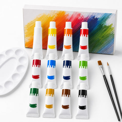 12-Color 6ml Acrylic Paint Set - Premium Artist Acrylics for Wholesale