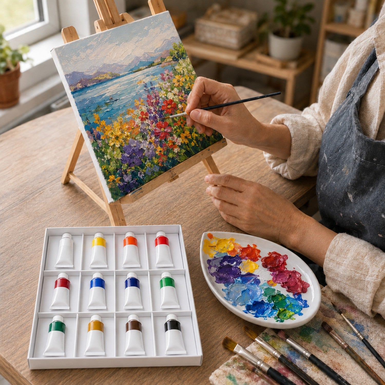 12-Color 6ml Acrylic Paint Set - Premium Artist Acrylics for Wholesale