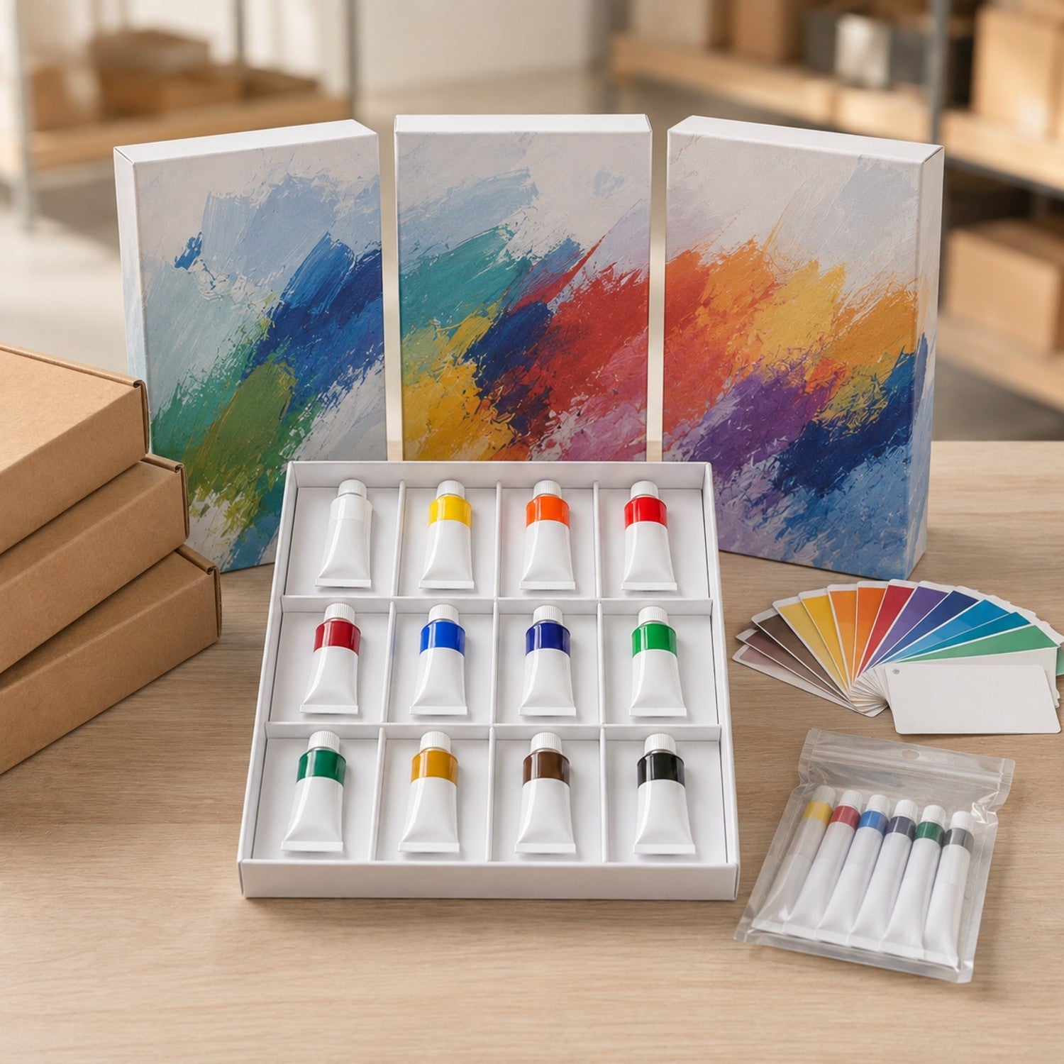 12-Color 6ml Acrylic Paint Set - Premium Artist Acrylics for Wholesale