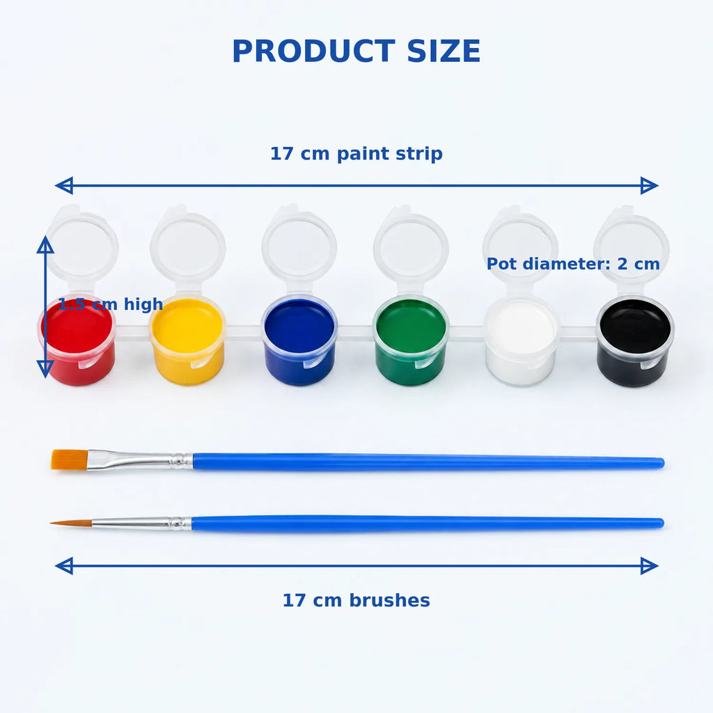 12-Color Acrylic Paint Pots with Brushes - image ECM