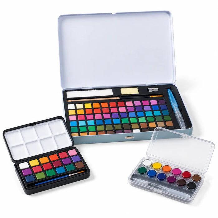 Watercolor Paint Set 3-Piece (60+14+12) - image 01