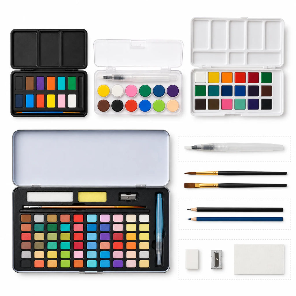 Watercolor Paint Set 3-Piece (60+14+12) - image 03