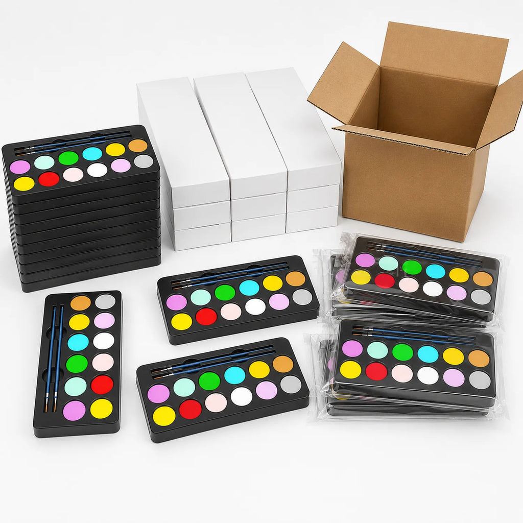 12-Color Watercolor Paint Set (Pan) - image PAINT