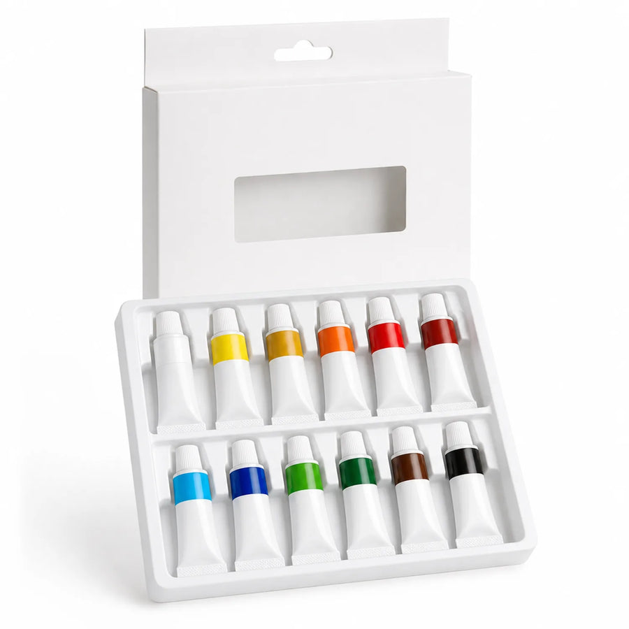 12-Color 6ml Watercolor Tube Paint Set - image ECM