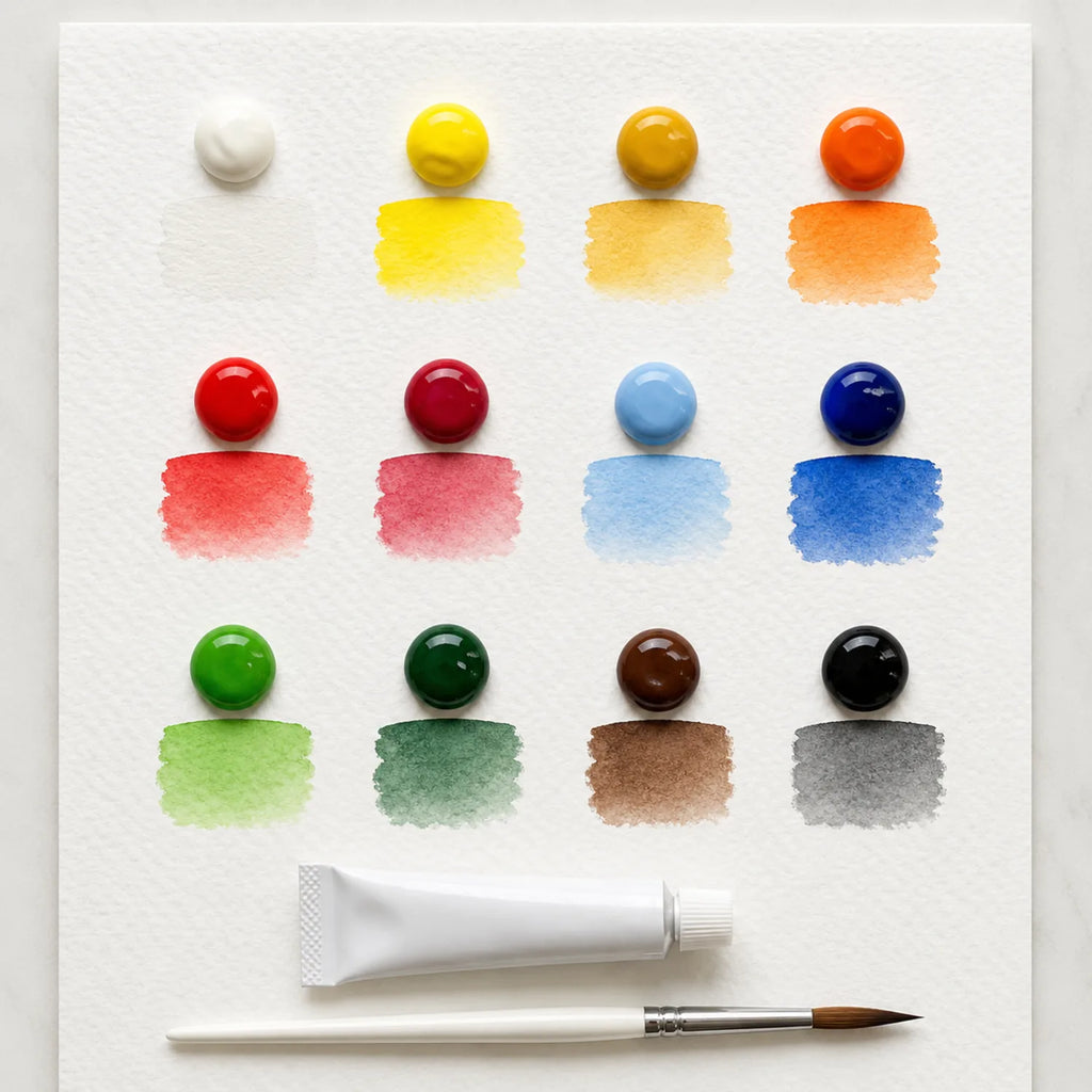 12-Color 6ml Watercolor Tube Paint Set - image ECM