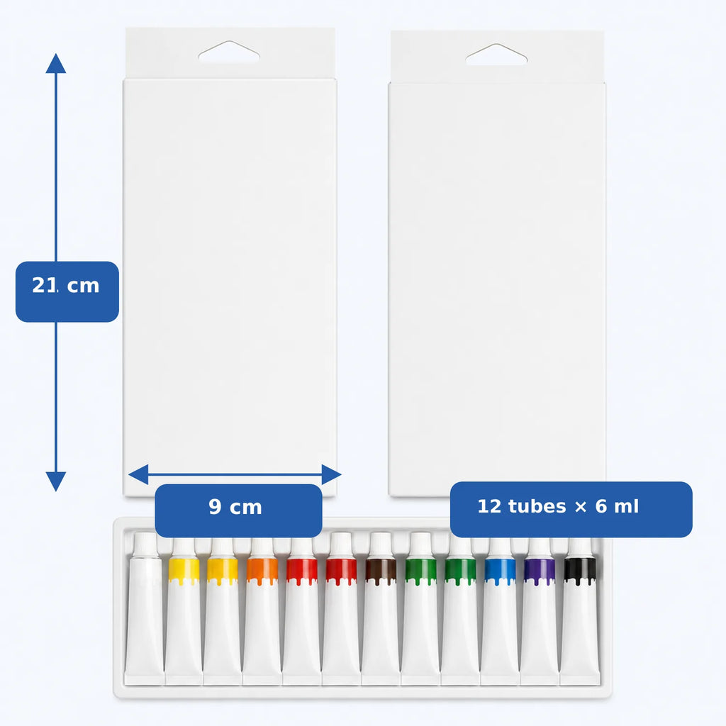 12-Color 6ml Watercolor Tube Paint Set - image ECM