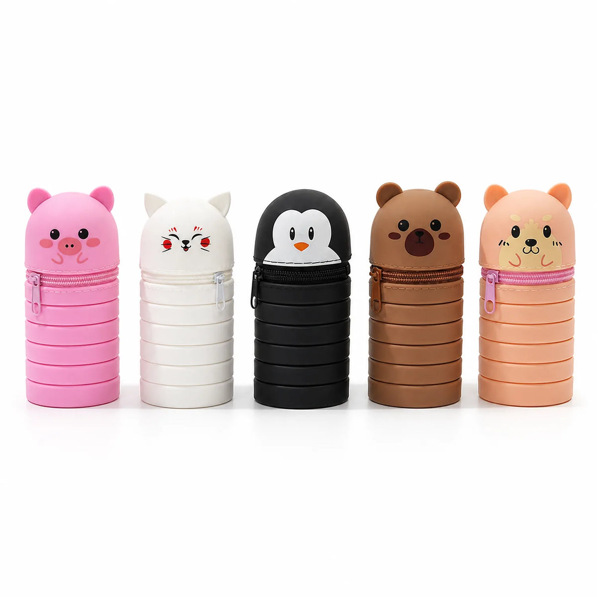 Animal Silicone Pencil Cases (5 pcs) - image 01