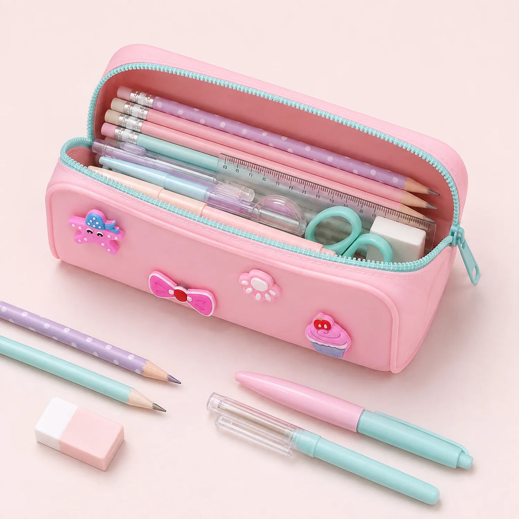 Silicone Pencil Case with Charms - image STAT