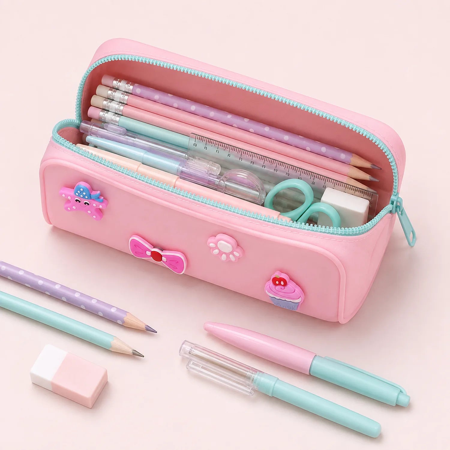 Silicone Pencil Case with Charms - image STAT